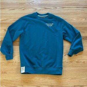 Dog Social club teal dog mom oversized blue crewneck sweatshirt small loungewear
